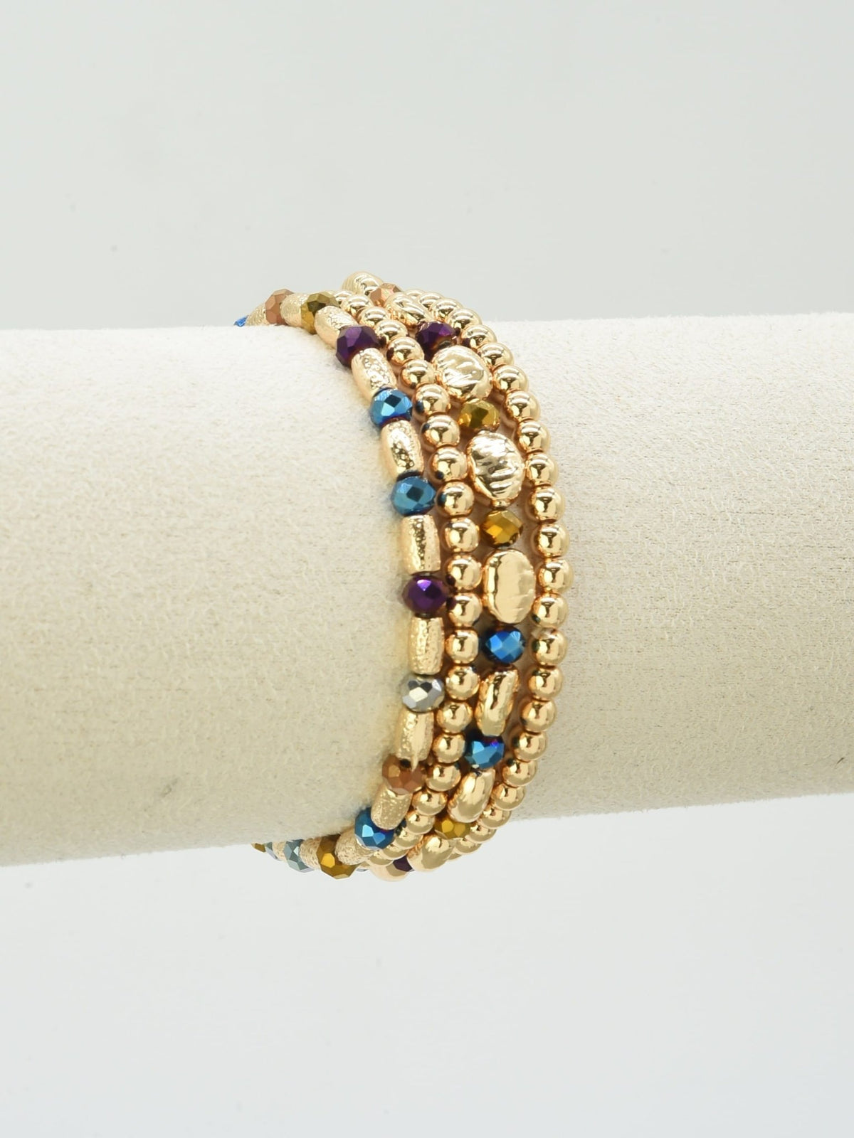 CB2294 4 Piece Multi Beaded Bracelet Seat - MiMi Wholesale