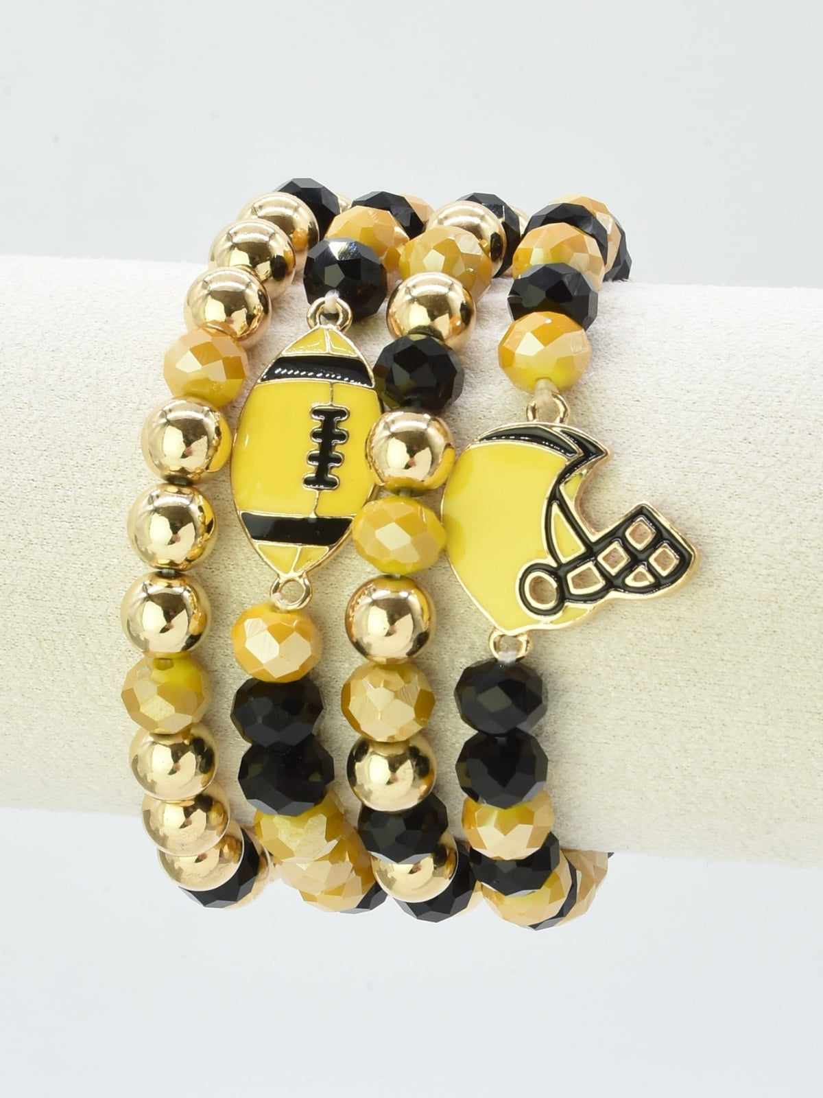 CB2301 Game Day Football Helmet Charm Bracelet - MiMi Wholesale
