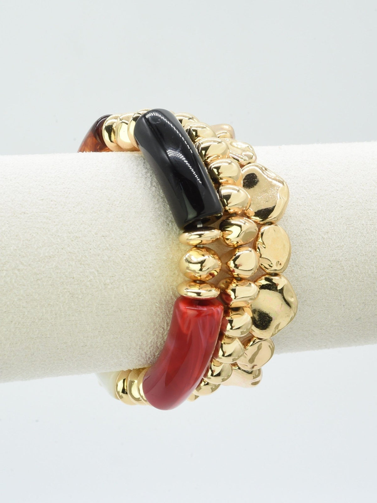 CB2303 3 Piece Round Acrylic CCB Bracelets - MiMi Wholesale