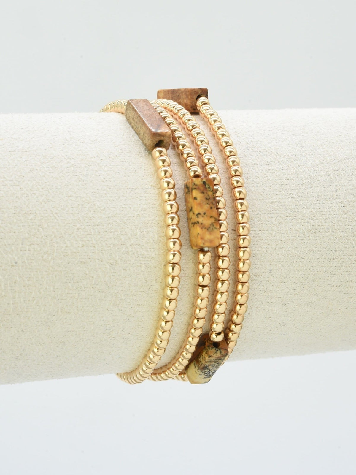 CB2348 4 Piece CCB Semi Precious Accent Bracelet Set - MiMi Wholesale