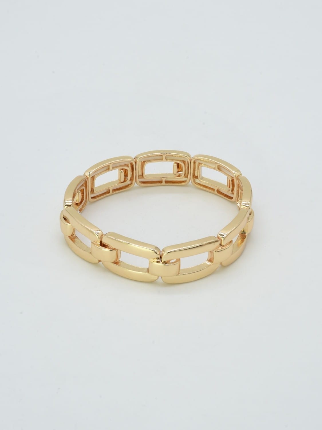 CB2351 Metal Link Stretch Bracelet - MiMi Wholesale