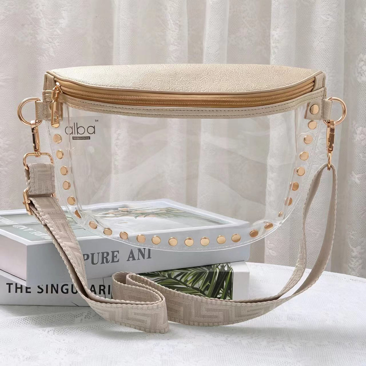 CB701 Lorna Clear Gameday Studded Crossbody Bag - MiMi Wholesale