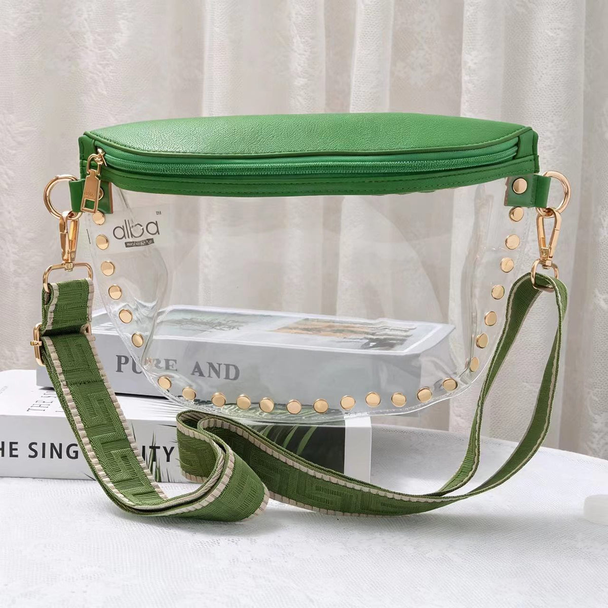 CB701 Lorna Clear Gameday Studded Crossbody Bag - MiMi Wholesale