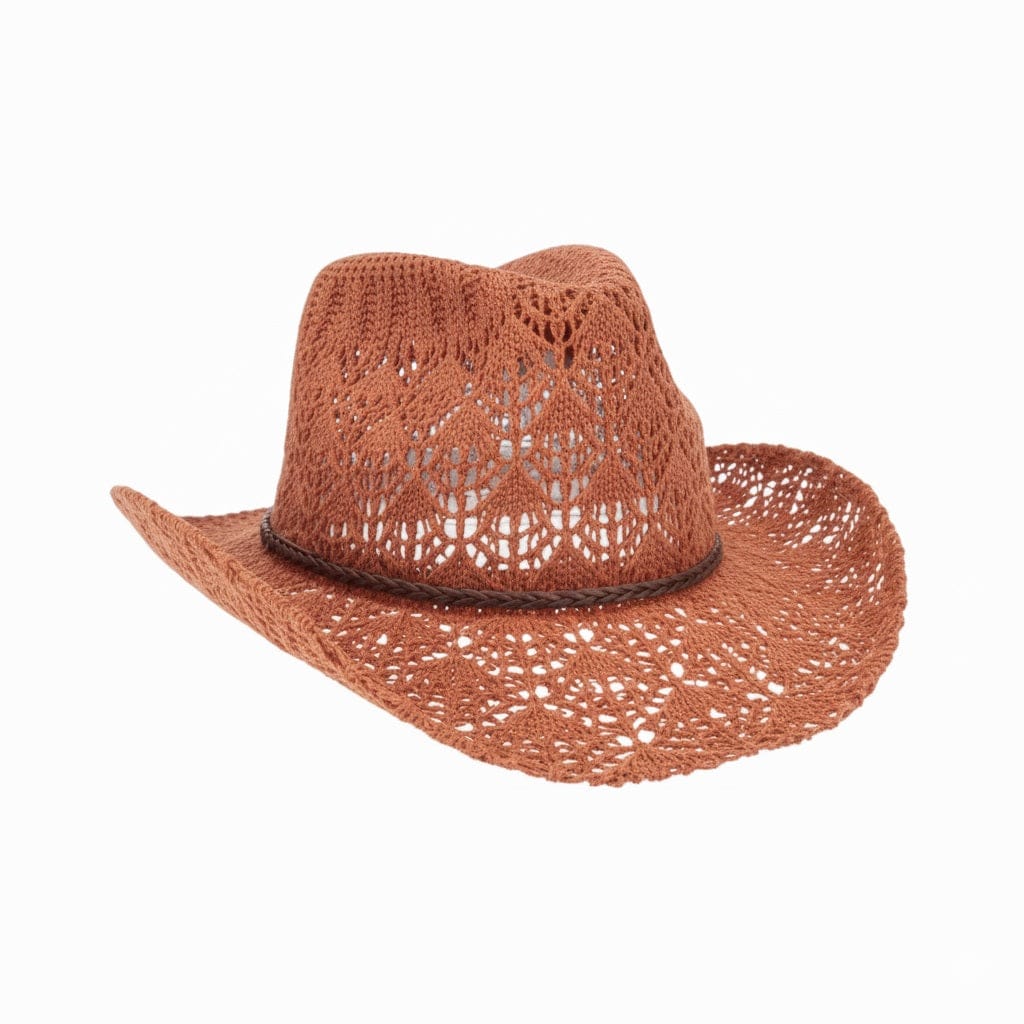 CBC0136 Tahoe Horseshoe Lace Knit Cowboy Hat - MiMi Wholesale