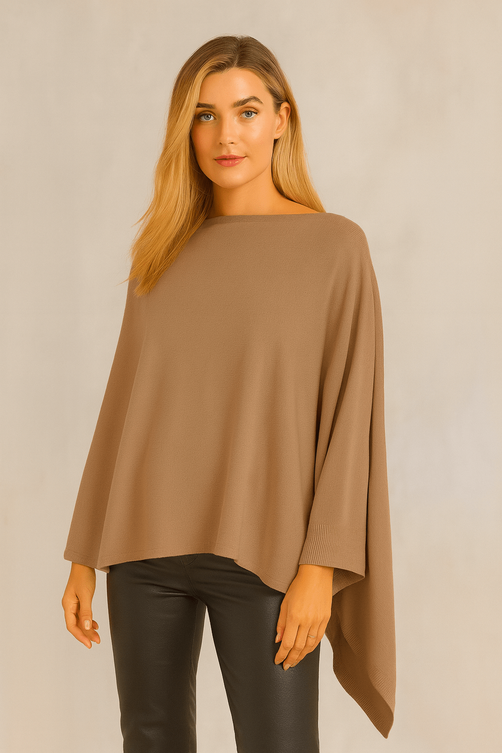 CCP320056 Solid Scarf Poncho - MiMi Wholesale