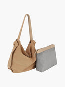 CJF116 Real Genuine Suede 2 in 1 Hobo Bag With Pouch - MiMi Wholesale