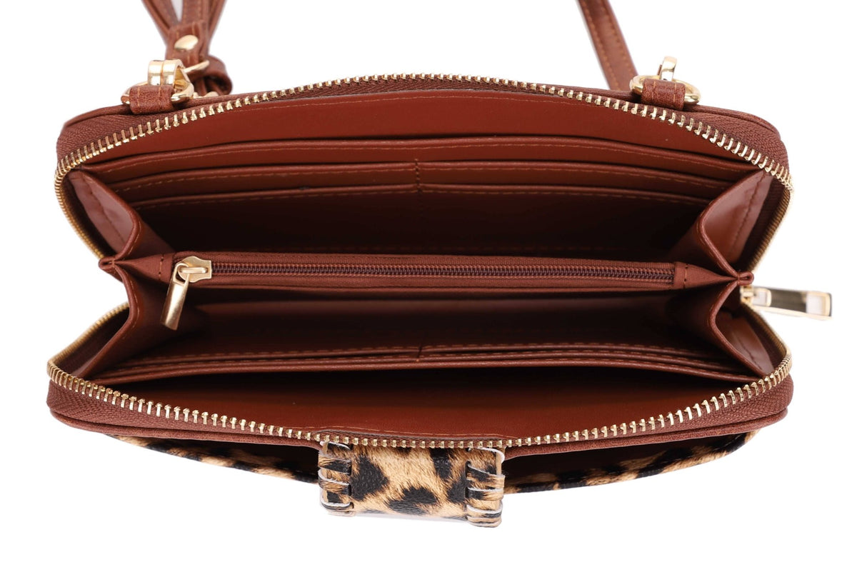 EJ60112PL Leopard Crossbody Wallet - MiMi Wholesale