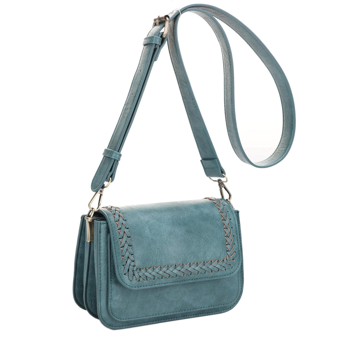 EJ60118 - 7 Val Whipstitch Detail Crossbody Bag - MiMi Wholesale