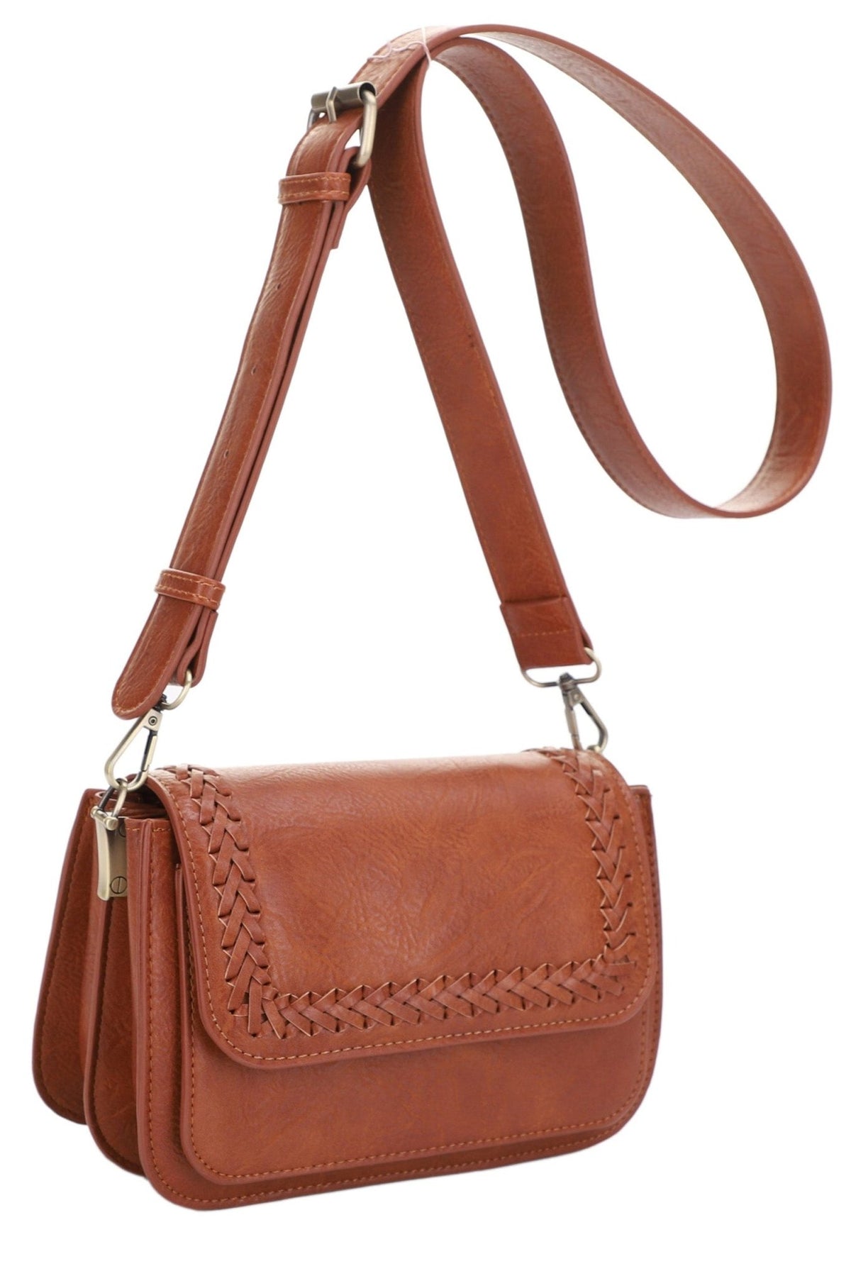 EJ60118 - 7 Val Whipstitch Detail Crossbody Bag - MiMi Wholesale