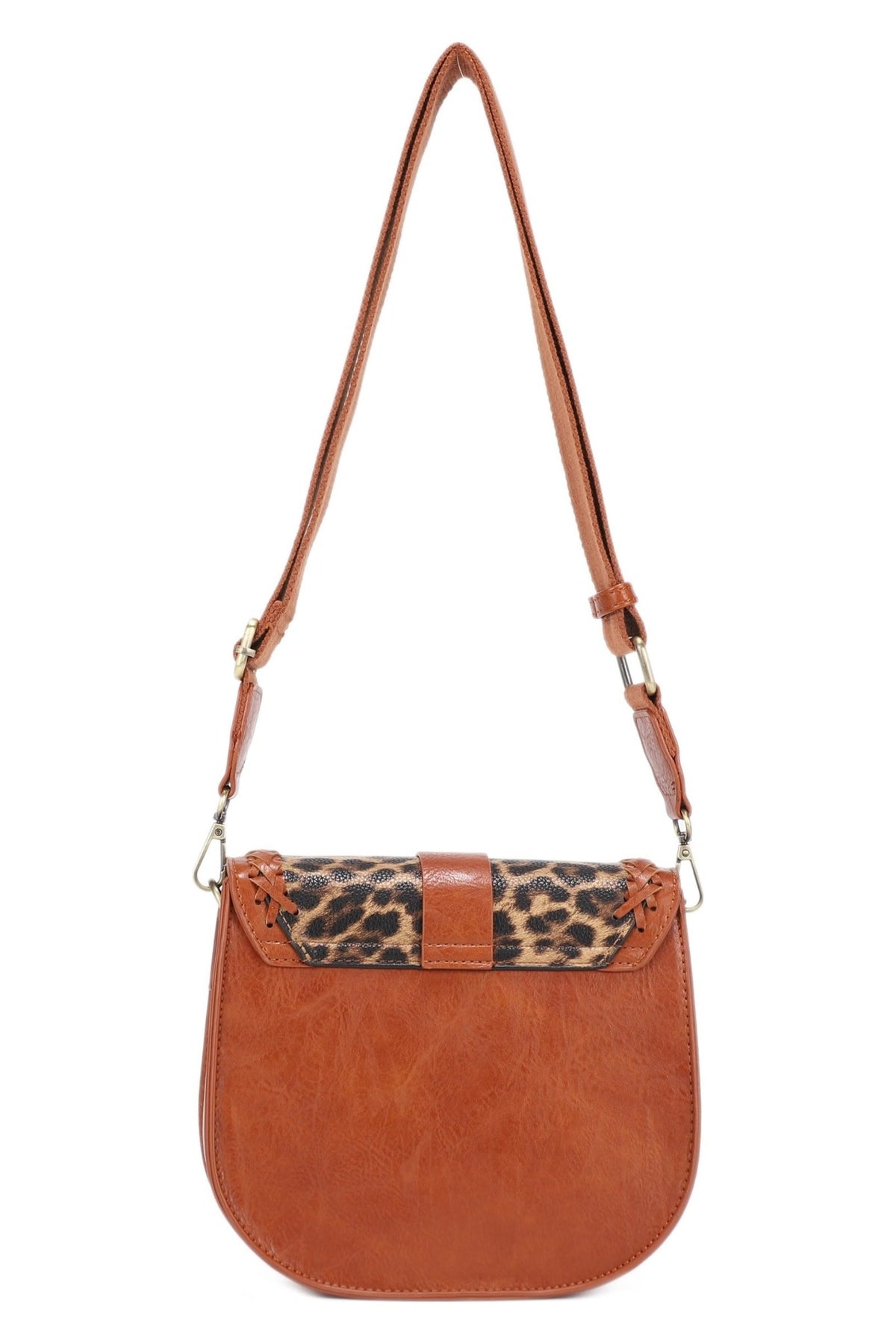 EJ60119-8PL Clara Leopard Print Saddle Crossbody Bag - MiMi Wholesale