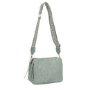 EJ60197 Mila 3 Compartment Crossbody Bag With Guitar Strap - MiMi Wholesale