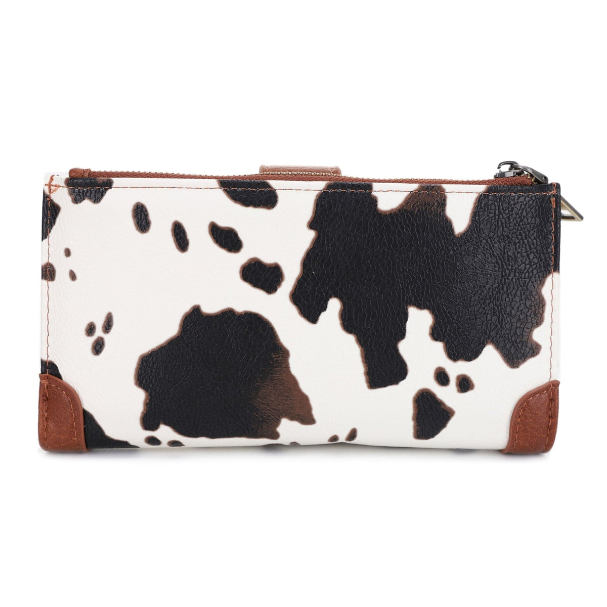 EJ60265C Cow Print Trifold Wallet - MiMi Wholesale