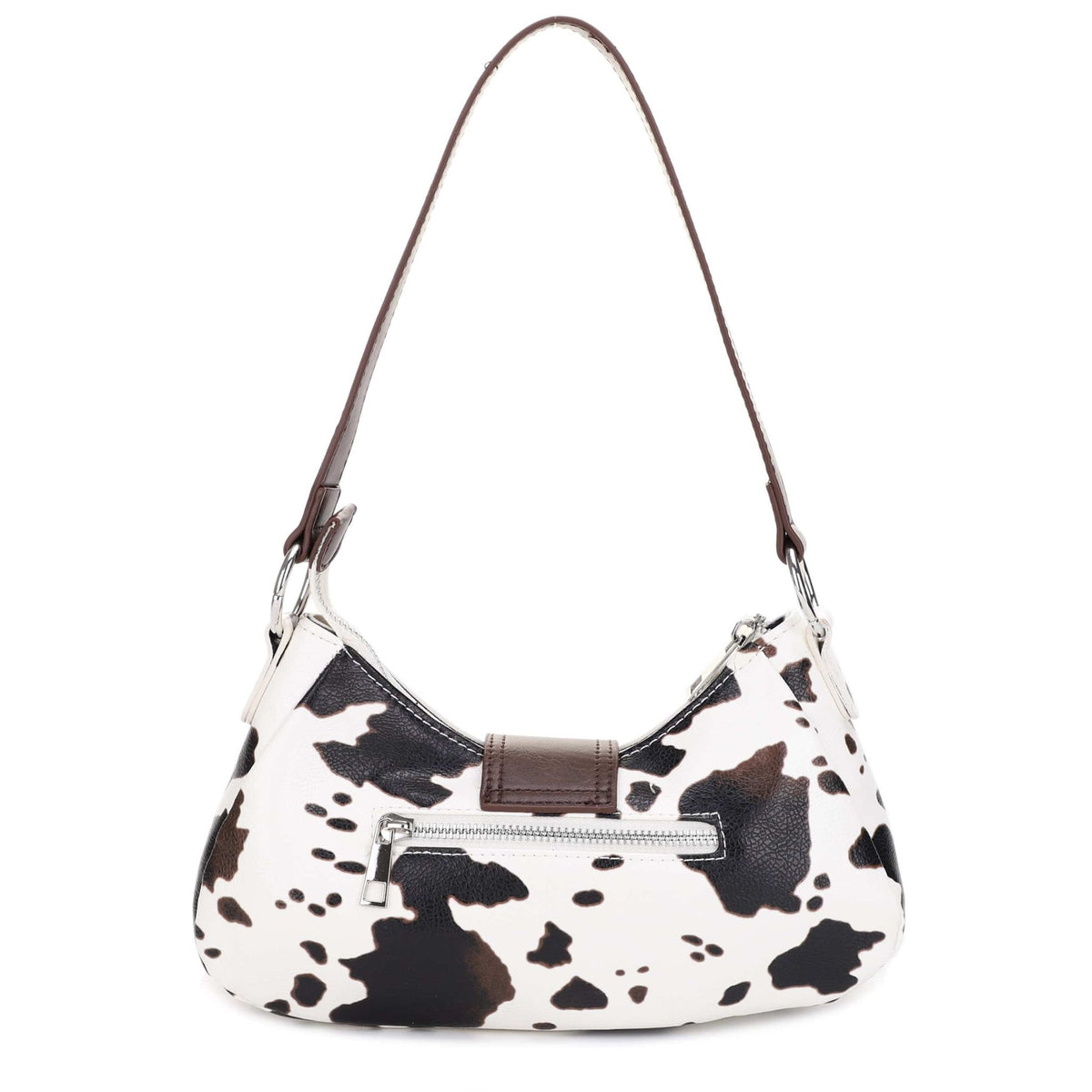 EJ60292C Buckle Baguette Cow Print Shoulder Bag - MiMi Wholesale