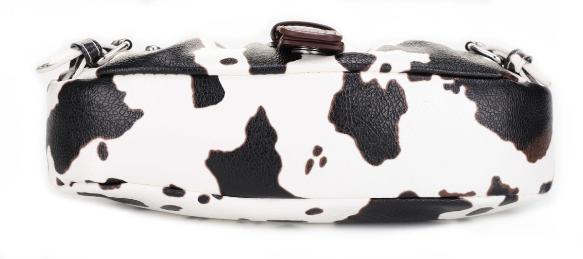 EJ60292C Buckle Baguette Cow Print Shoulder Bag - MiMi Wholesale