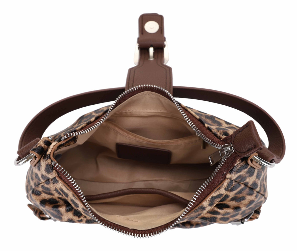 EJ60292PL Leopard Print Buckle Baguette Shoulder Bag - MiMi Wholesale
