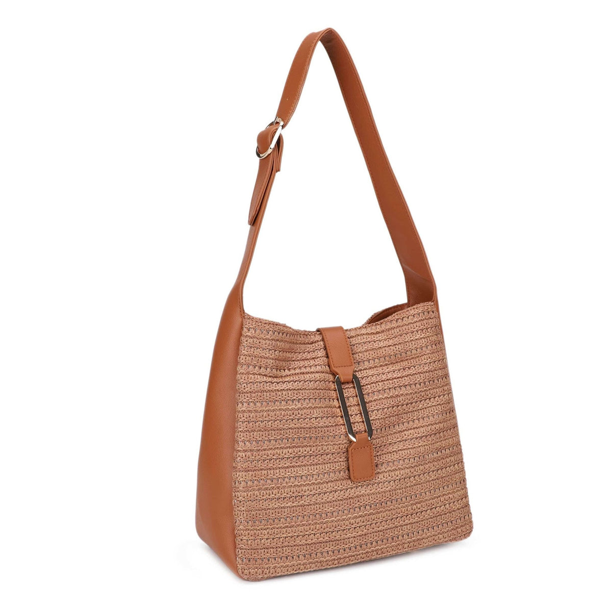 EJ60376 - 6 Arla Straw Hobo Tote - MiMi Wholesale