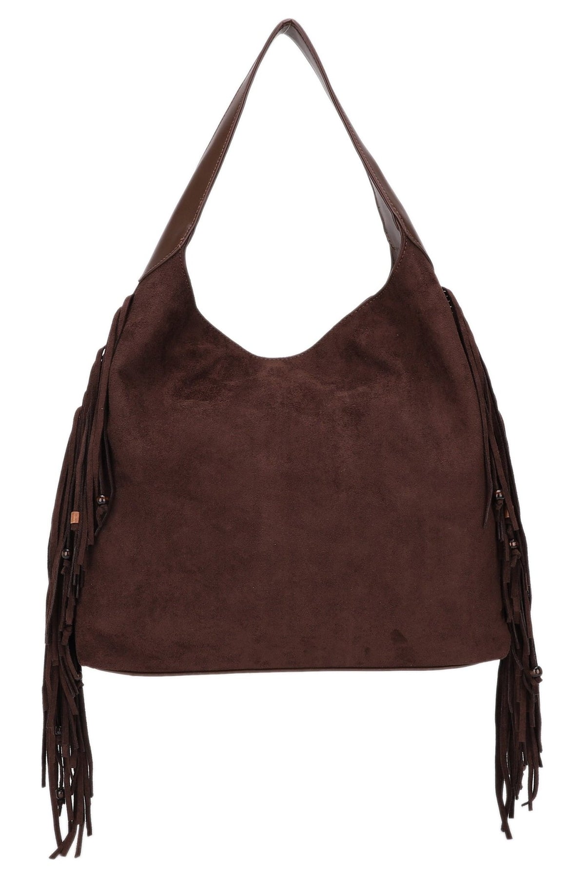 EJ60469SU Maren Suede Fringe Shoulder Bag - MiMi Wholesale