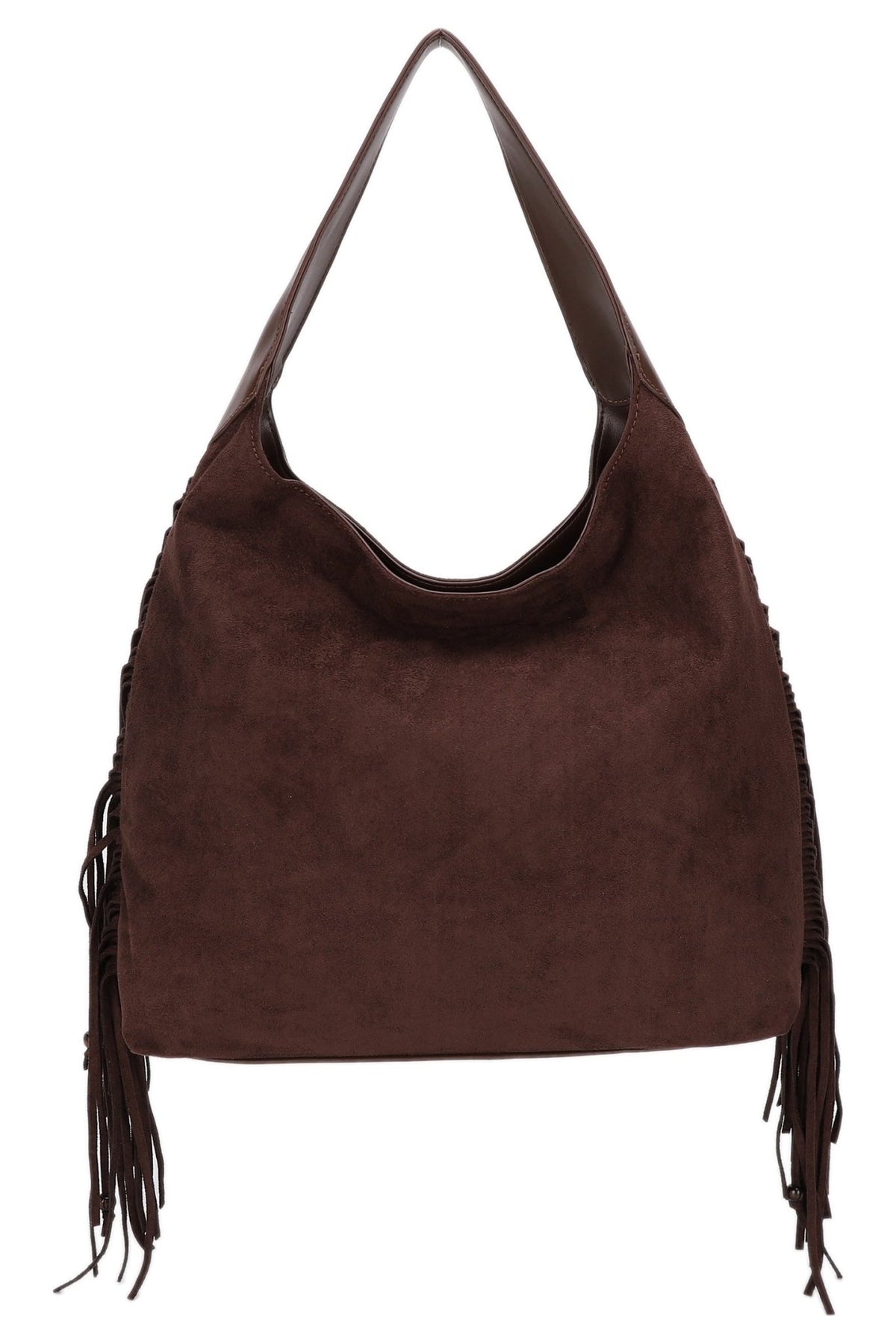 EJ60469SU Maren Suede Fringe Shoulder Bag - MiMi Wholesale