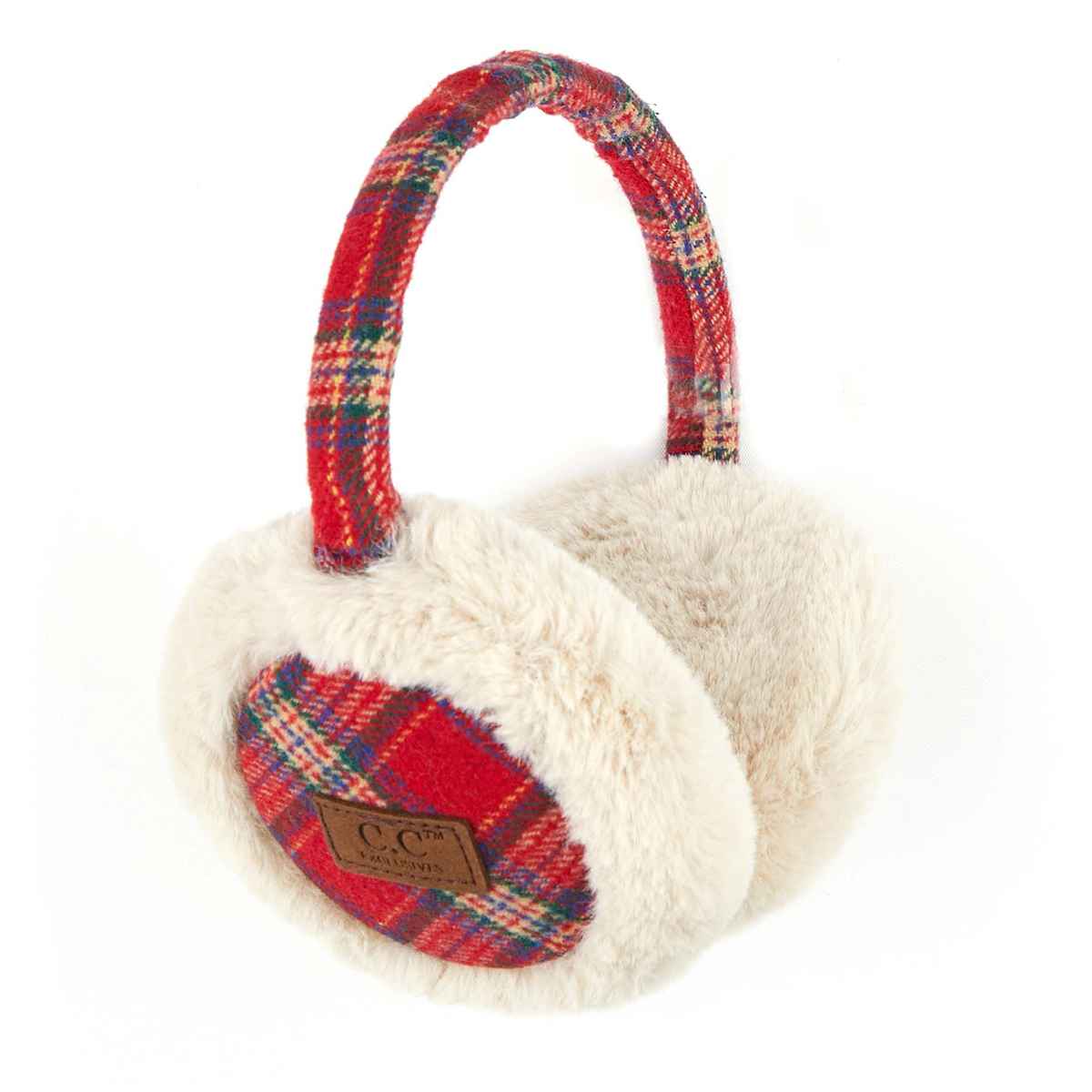 EM2339 Plaid Pattern Earmuffs - MiMi Wholesale