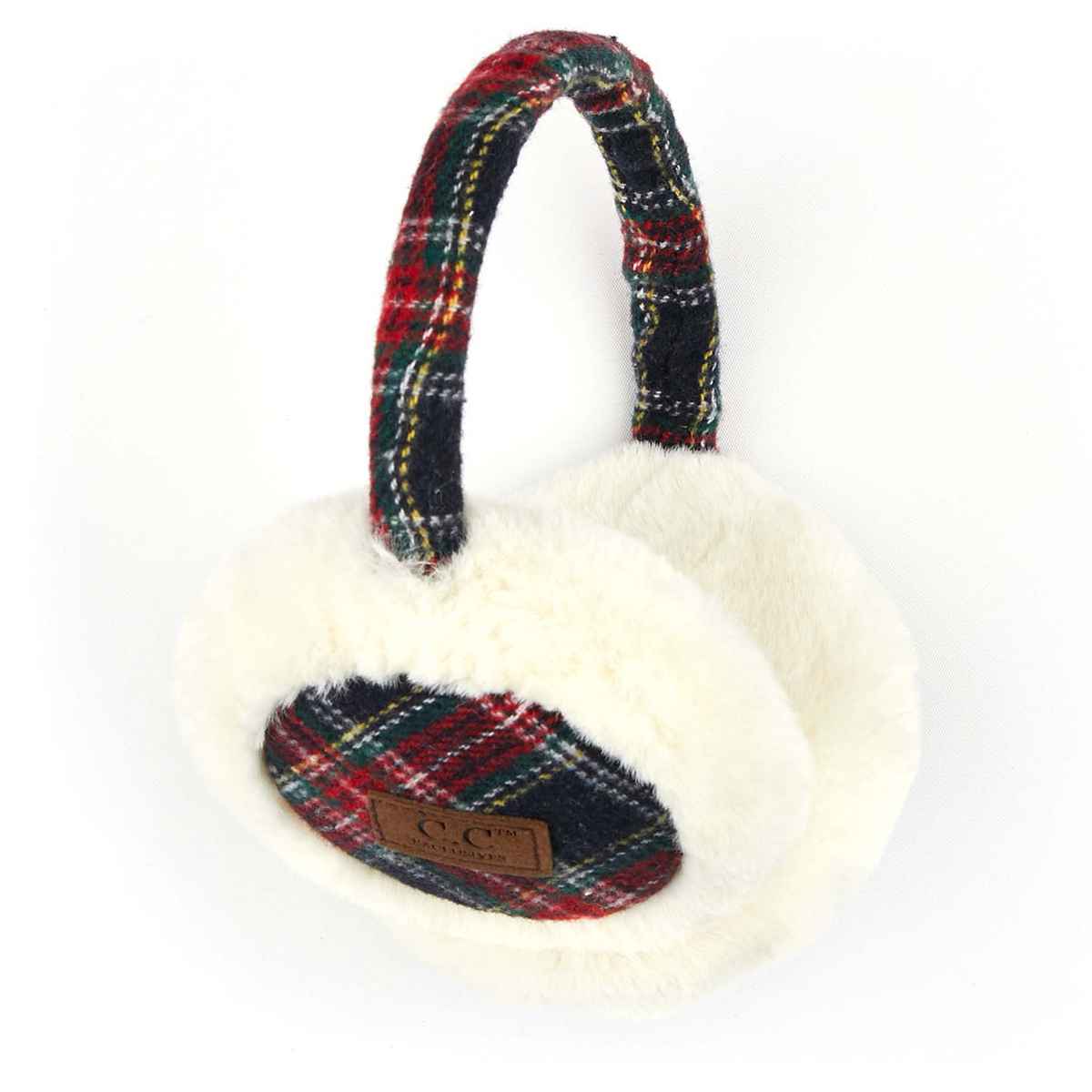 EM2339 Plaid Pattern Earmuffs - MiMi Wholesale