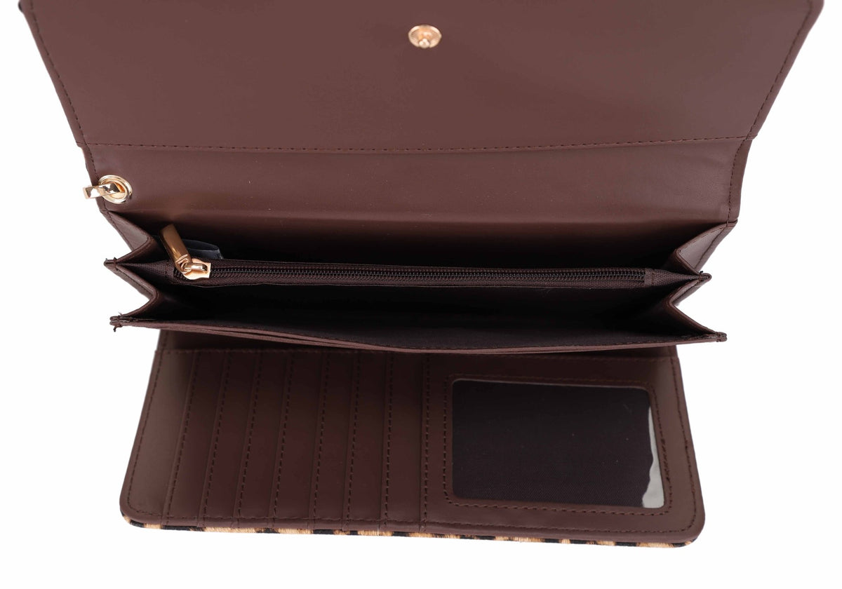 ES60163 - 9 Grace Leopard Long Wallet - MiMi Wholesale
