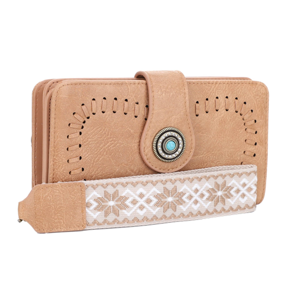 ES60166 Dolly Western Wallet With Boho Wristlet Strap - MiMi Wholesale