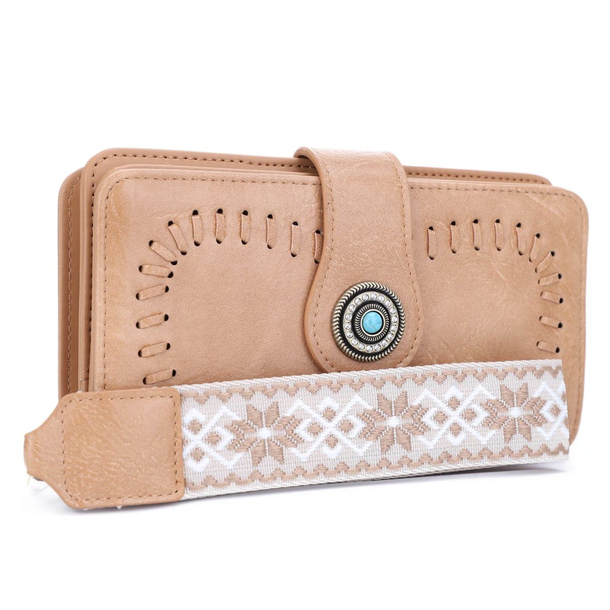 ES60166 Dolly Western Wallet With Boho Wristlet Strap - MiMi Wholesale