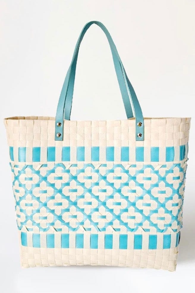 FA0011 Mercedes Patterned Woven Tote Bag - MiMi Wholesale
