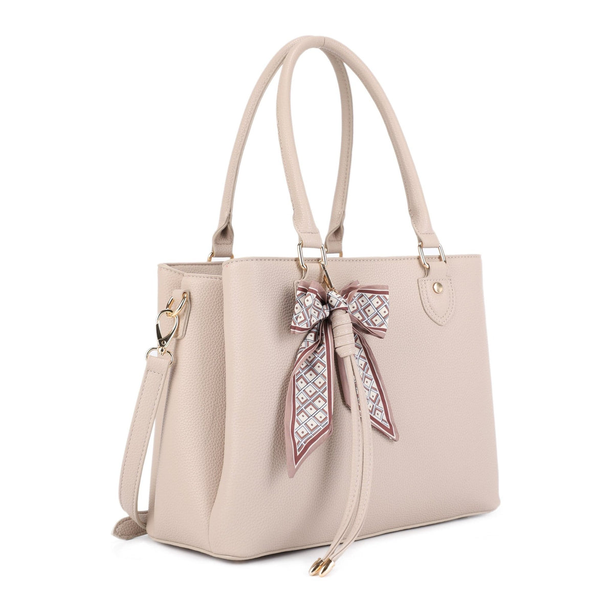 FC30122 Jia Three Compartment Satchel With Bow - MiMi Wholesale