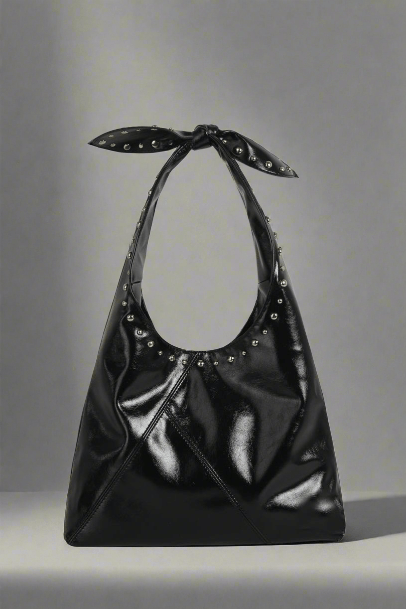 GMS0053 Knot Handle Studded Hobo Bag - MiMi Wholesale