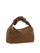 GMS0095 Faux Suede Ruched Handle Crossbody/Satchel Bag - MiMi Wholesale