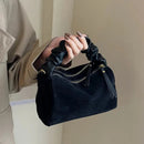 GMS0095 Faux Suede Ruched Handle Crossbody/Satchel Bag - MiMi Wholesale