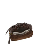 GMS0095 Faux Suede Ruched Handle Crossbody/Satchel Bag - MiMi Wholesale