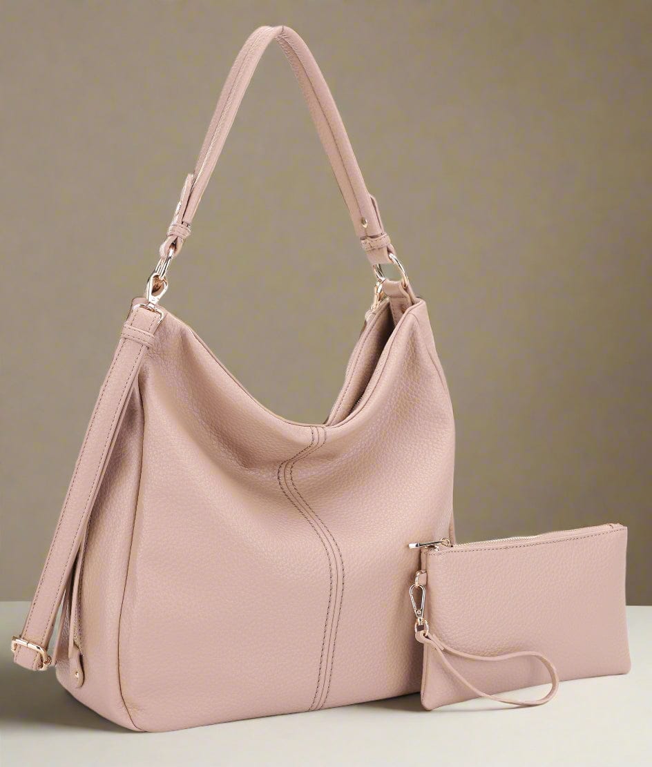 HL20638 Effie 2 in 1 Hobo Tote Bag With Pouch - MiMi Wholesale