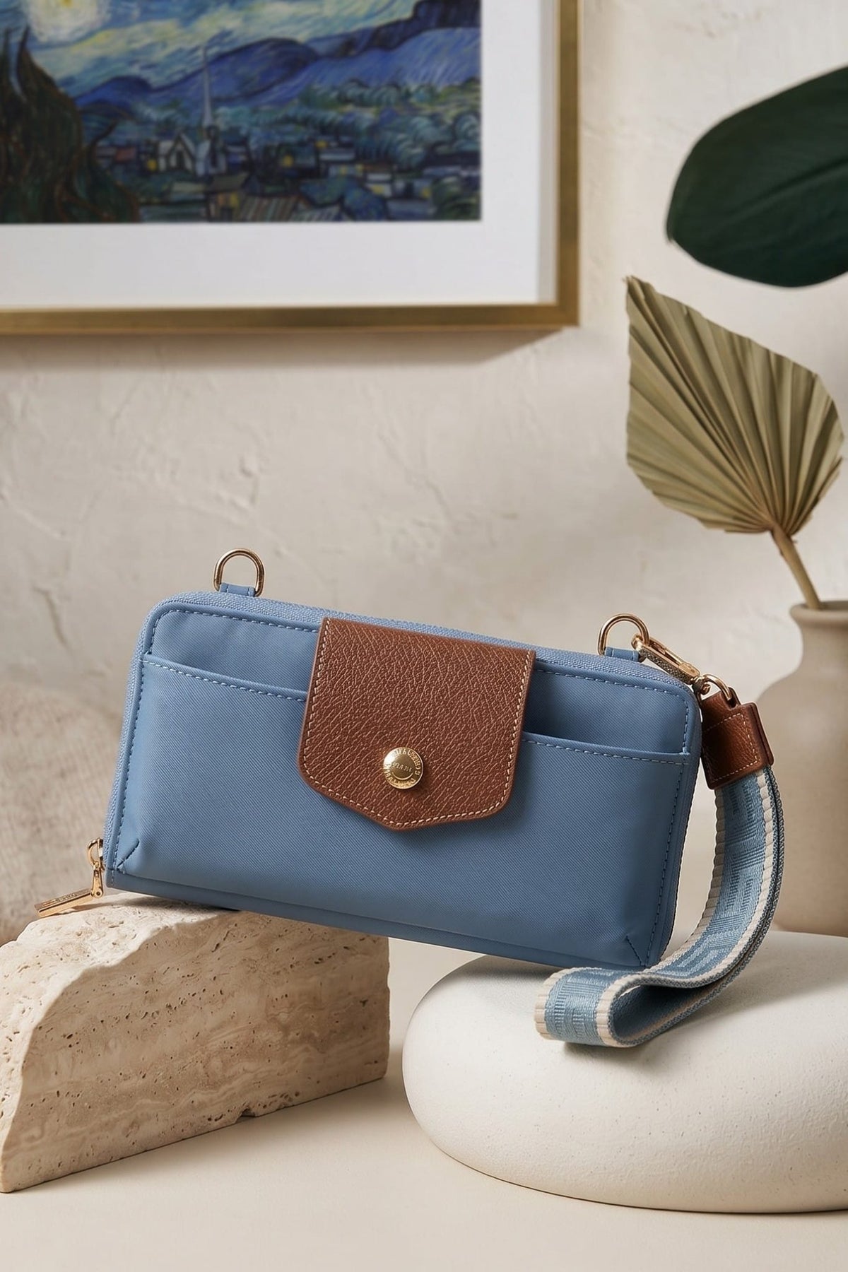 HM030 Mila Smartphone wallet Crossbody with Boho Wristlet - MiMi Wholesale