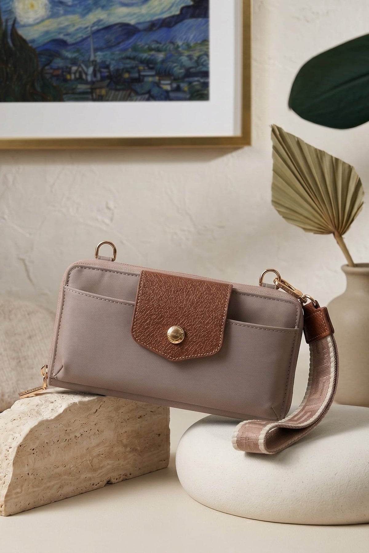 HM030 Mila Smartphone wallet Crossbody with Boho Wristlet - MiMi Wholesale