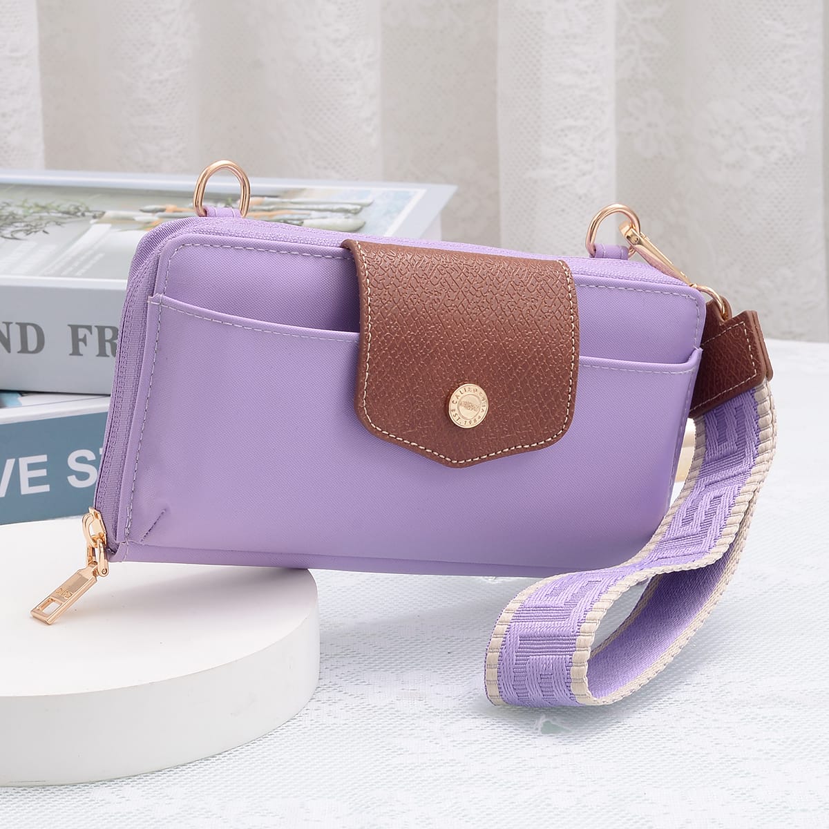 HM030 Mila Smartphone wallet Crossbody with Boho Wristlet - MiMi Wholesale