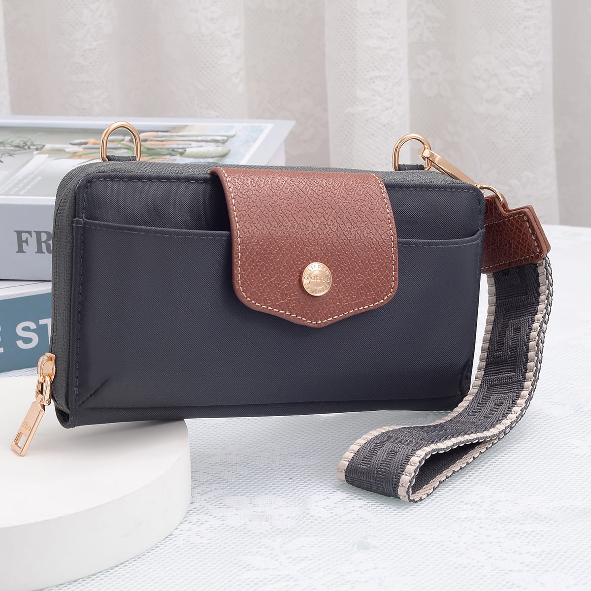 HM030 Mila Smartphone wallet Crossbody with Boho Wristlet - MiMi Wholesale