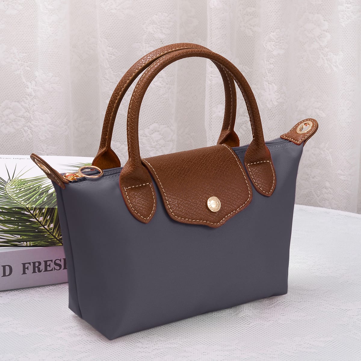 HM782 Britney Nylon Double Handle Crossbody Bag - MiMi Wholesale