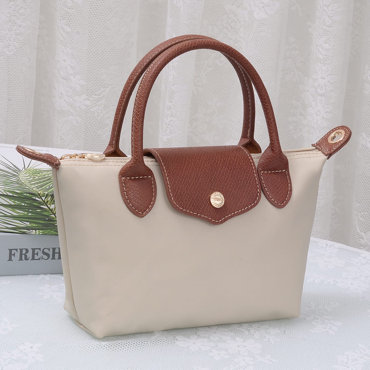 HM782 Britney Nylon Double Handle Crossbody Bag - MiMi Wholesale