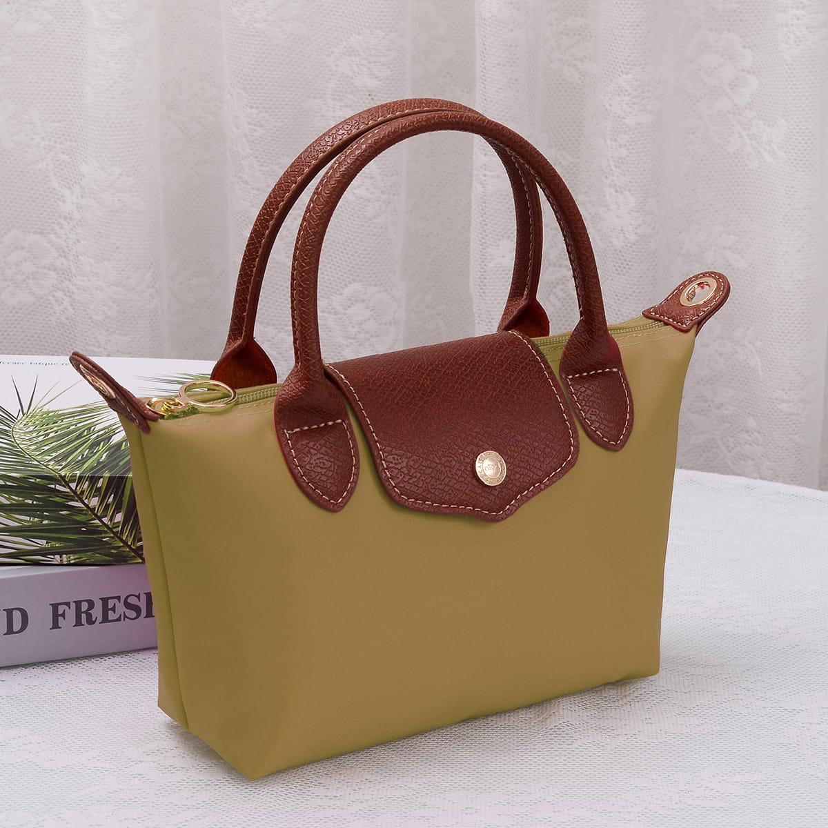 HM782 Britney Nylon Double Handle Crossbody Bag - MiMi Wholesale