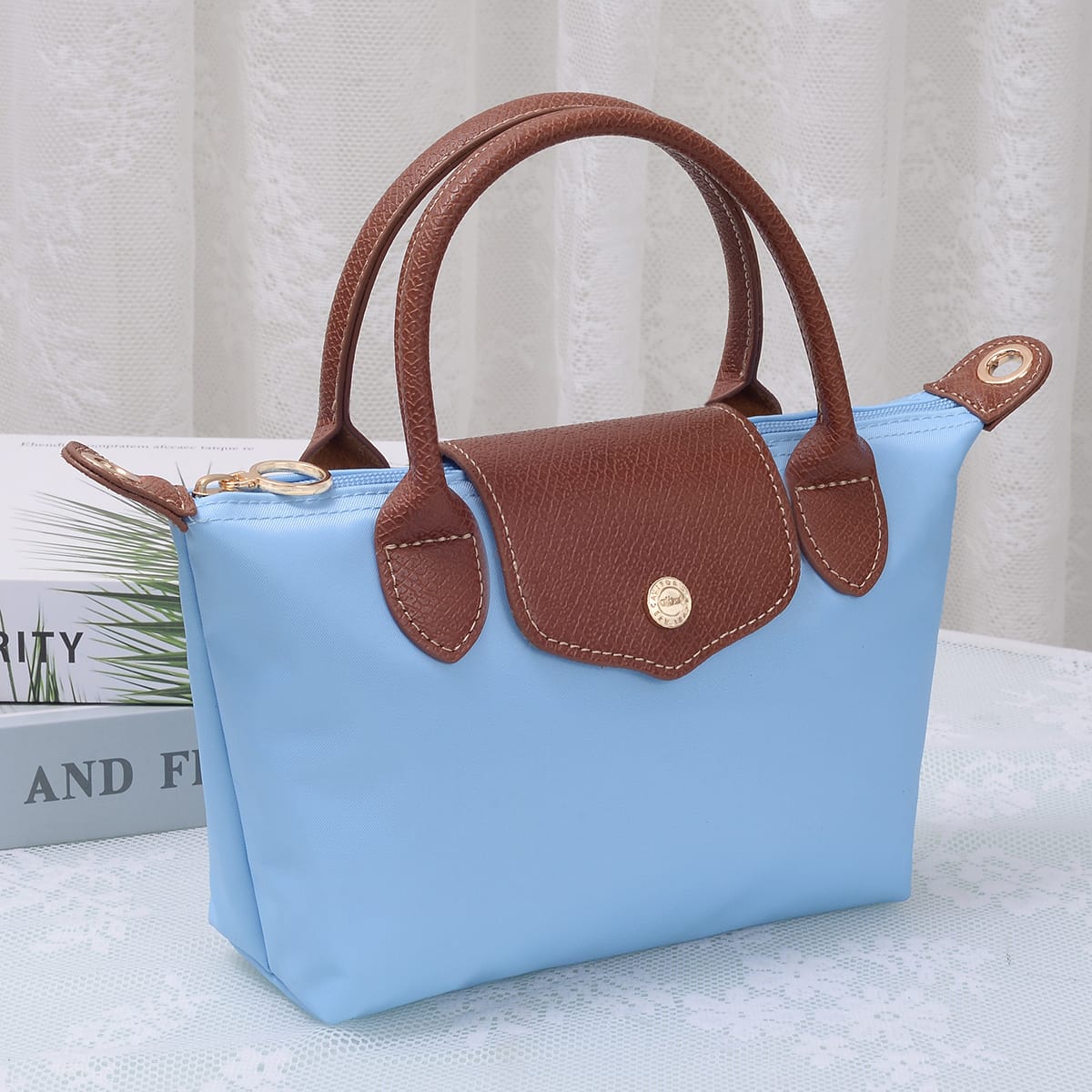 HM782 Britney Nylon Double Handle Crossbody Bag - MiMi Wholesale