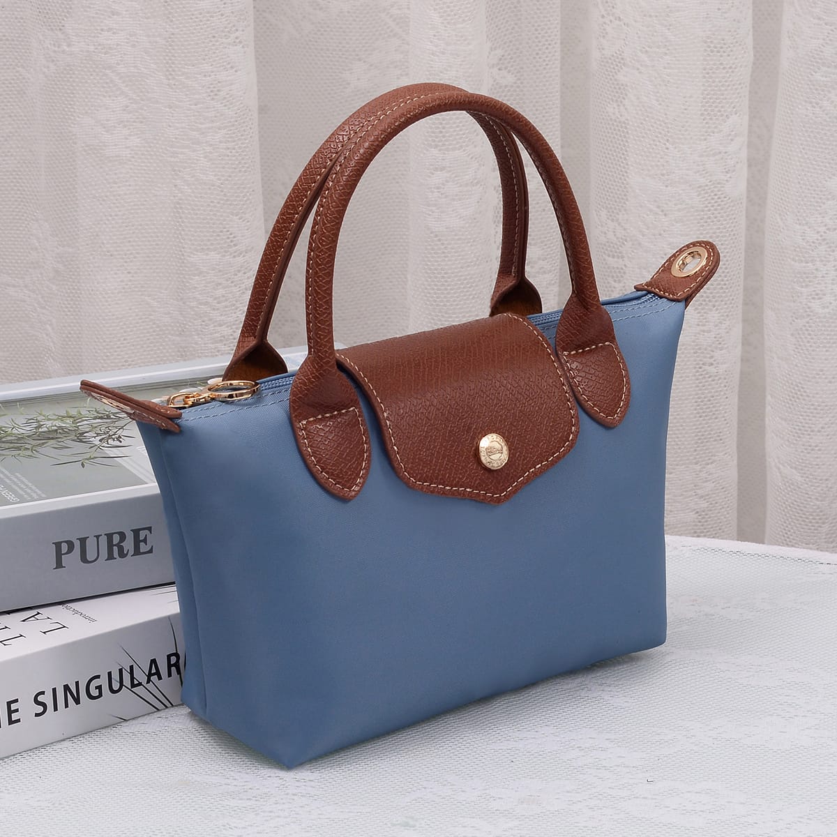 HM782 Britney Nylon Double Handle Crossbody Bag - MiMi Wholesale