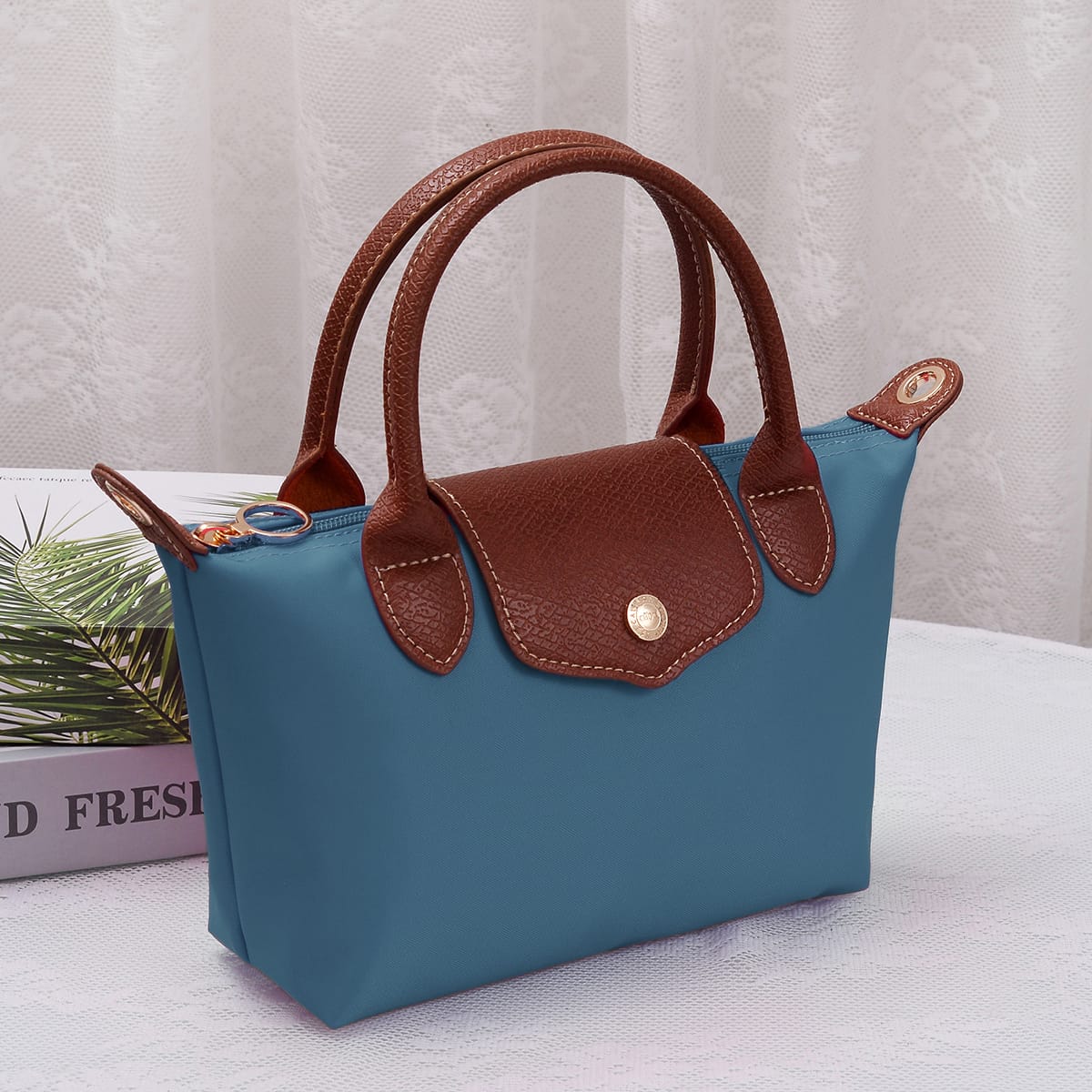 HM782 Britney Nylon Double Handle Crossbody Bag - MiMi Wholesale