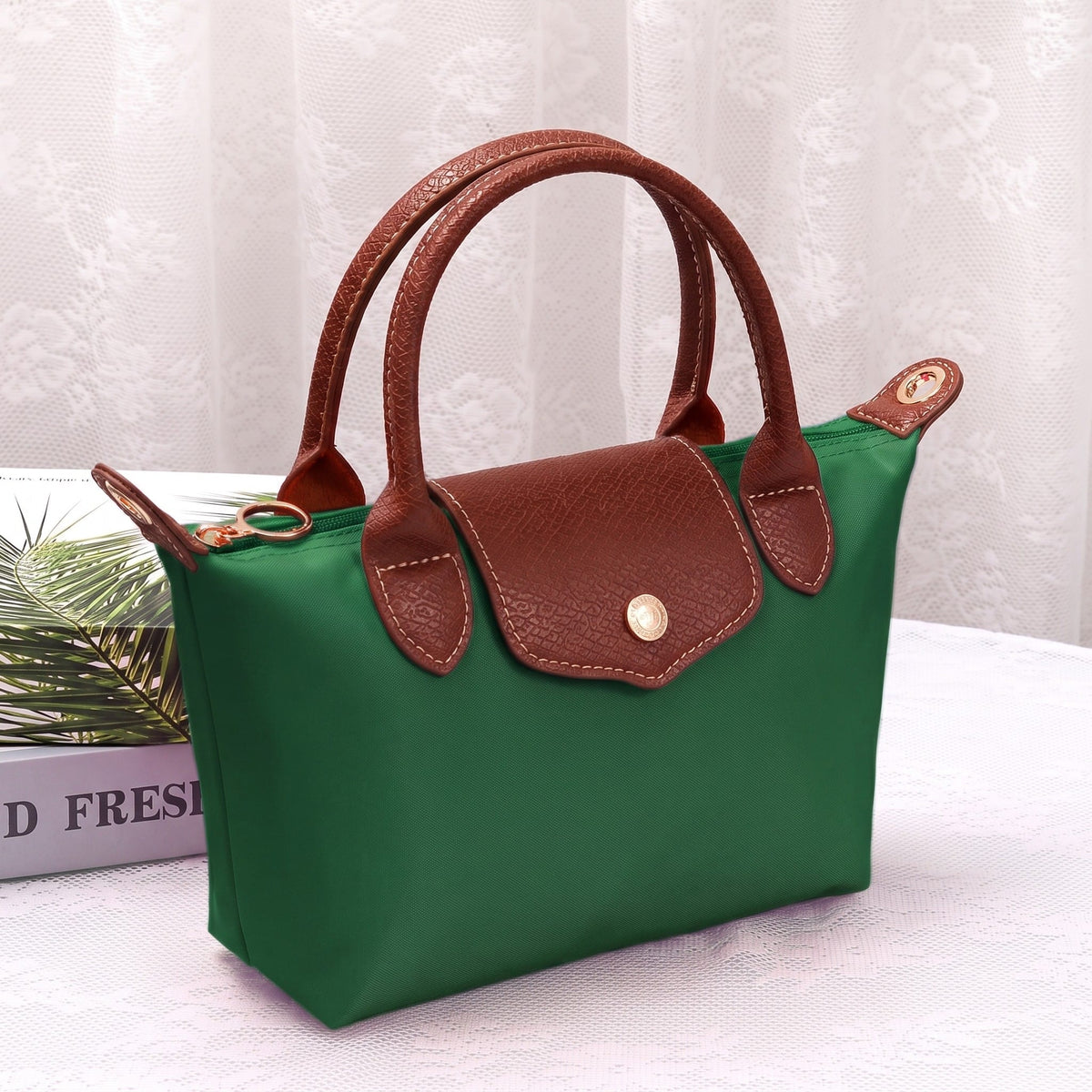 HM782 Britney Nylon Double Handle Crossbody Bag - MiMi Wholesale