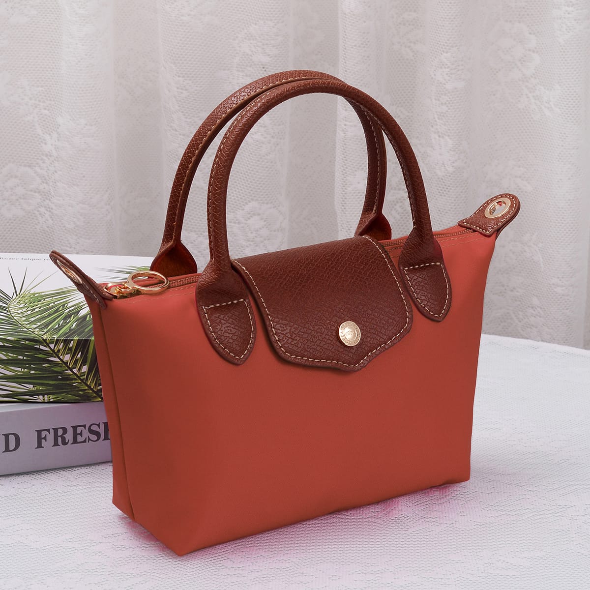 HM782 Britney Nylon Double Handle Crossbody Bag - MiMi Wholesale