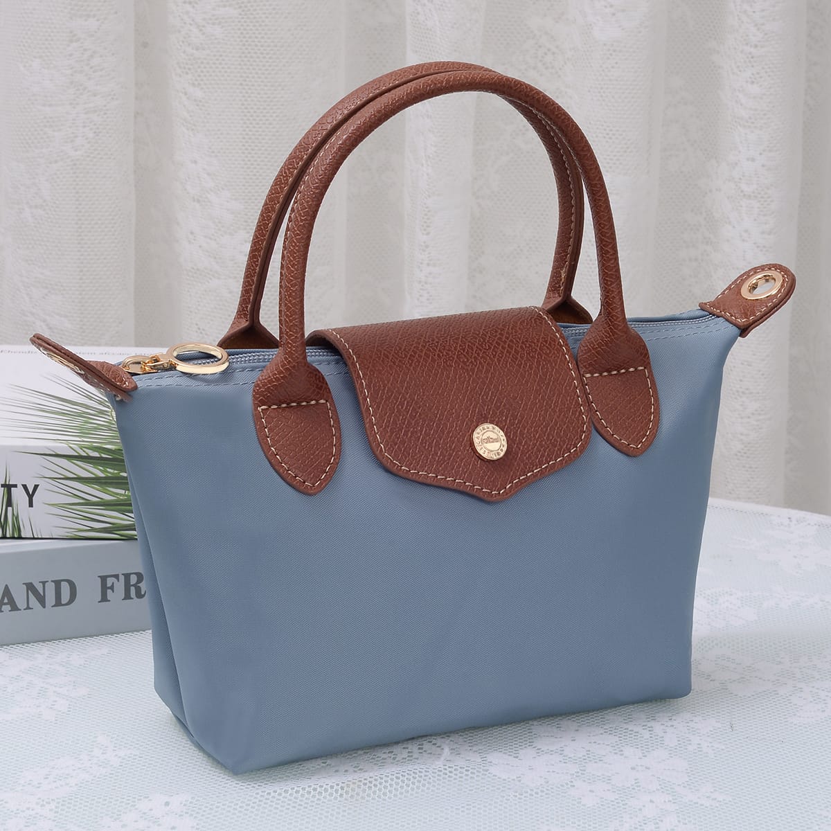 HM782 Britney Nylon Double Handle Crossbody Bag - MiMi Wholesale