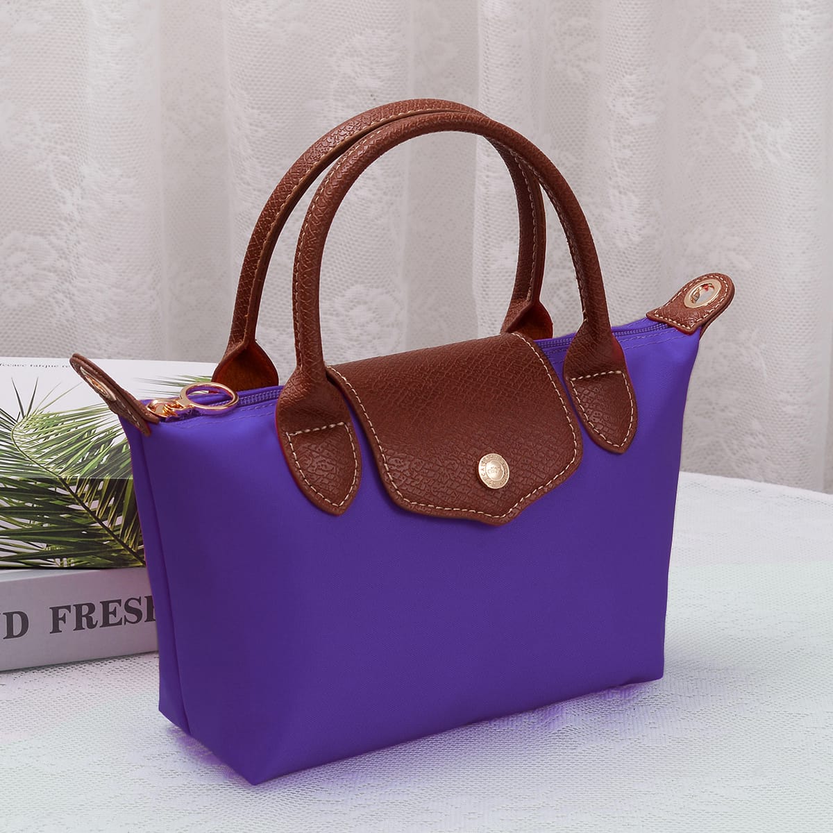 HM782 Britney Nylon Double Handle Crossbody Bag - MiMi Wholesale