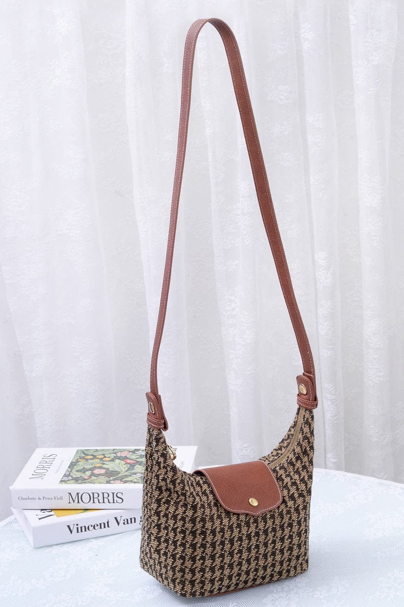 HT780 Houndstooth Convertible Clutch/Shoulder/Crossbody Bag - MiMi Wholesale