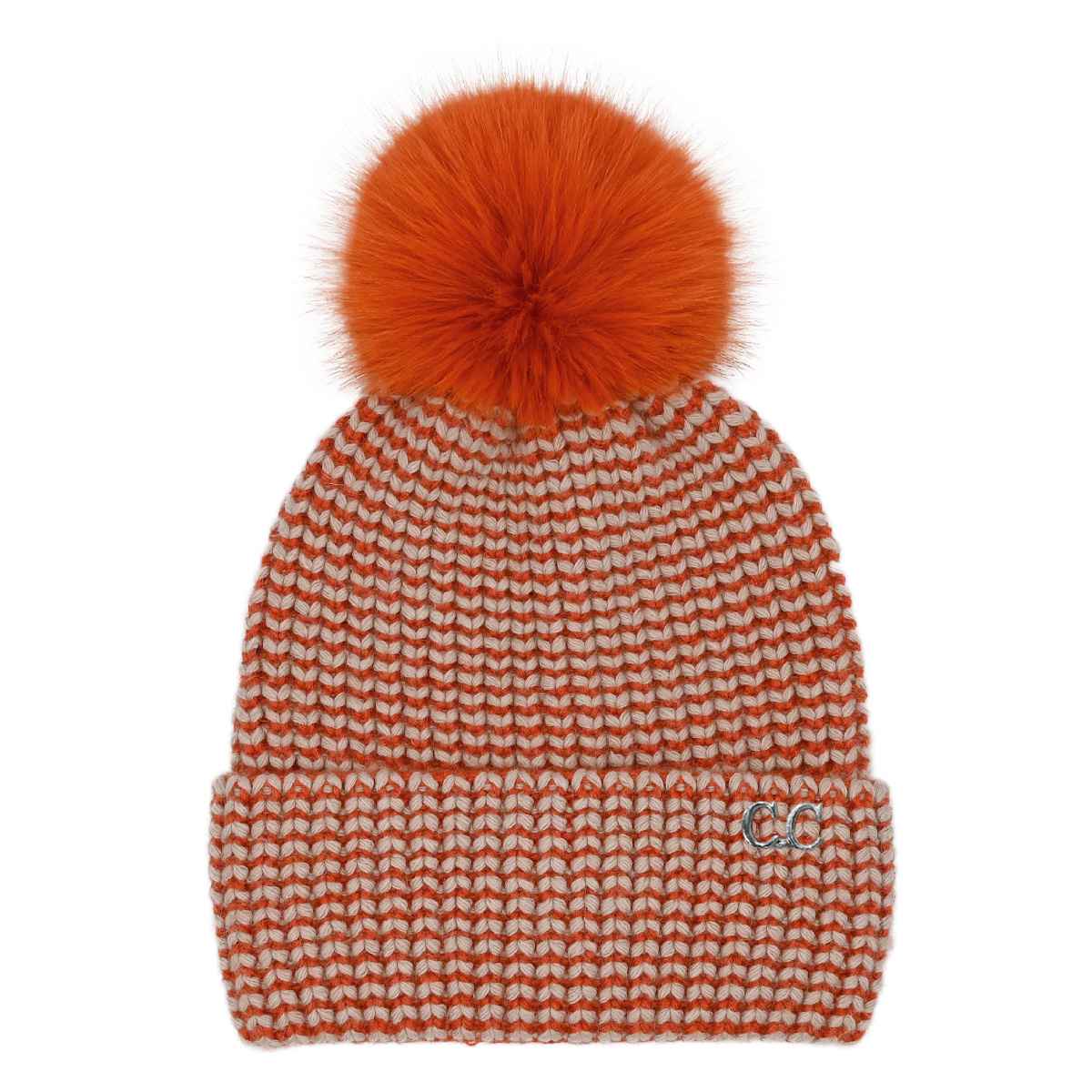 HTC0064 Two Tone Angora Cuff Beanie - MiMi Wholesale